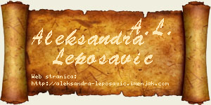 Aleksandra Leposavić vizit kartica